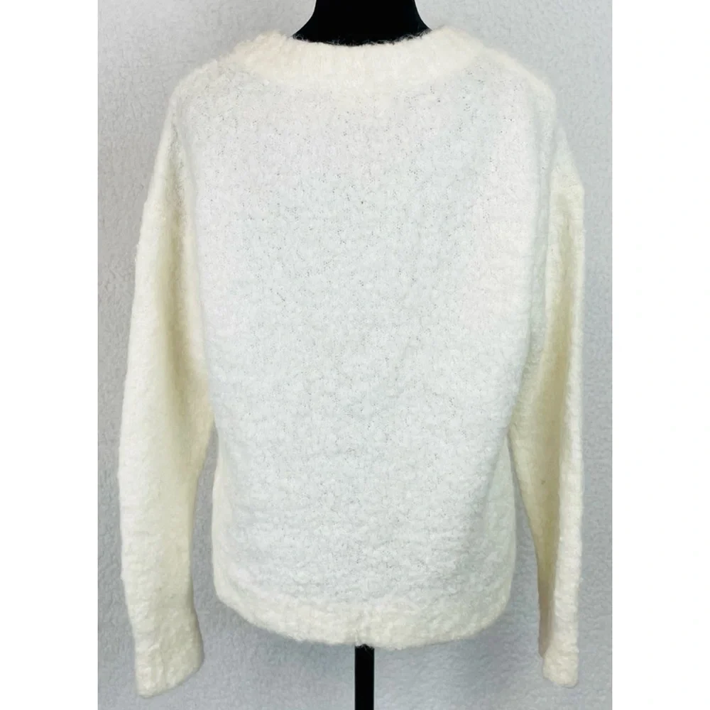 WILFRED • Aritzia Off-White/Cream Marseille Alpaca V-Neck Pullover Sweater, S - Picture 9 of 16